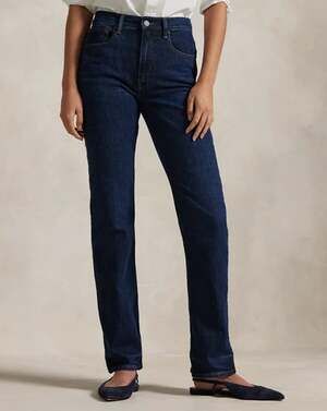 Lauren Ralph Lauren Medium Wash Blue Denim Tapered Mom Jeans Women's Size 16